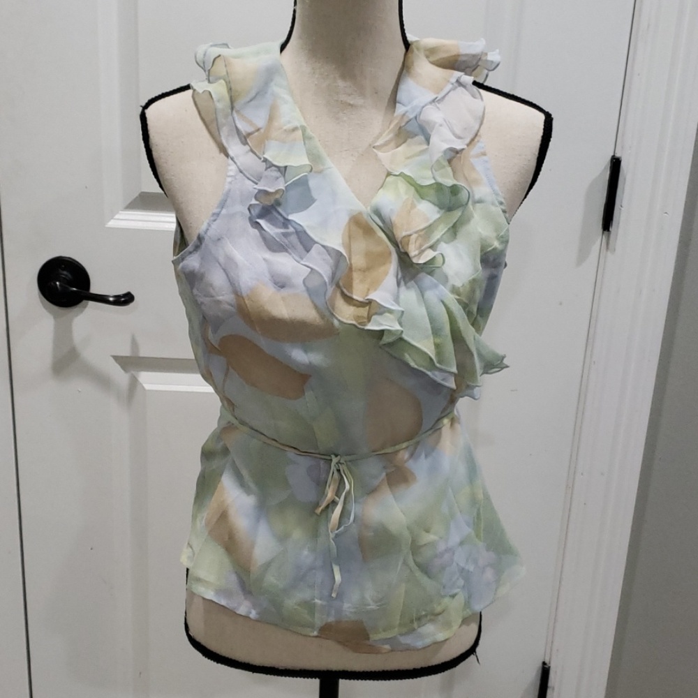 Ruffled wrap top